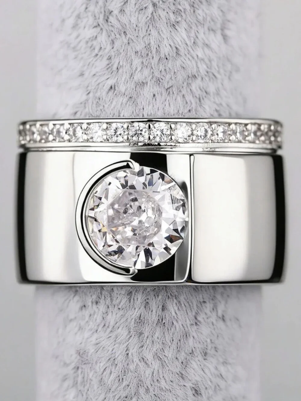2.00 Carat Men's Wedding Ring 14K White Gold Plated Round Lab-Created Diamond 10